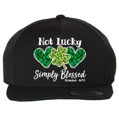 Cute St Patricks Day Not Lucky Simply Blessed Romans 4: 7 8 Wool Snapback Cap