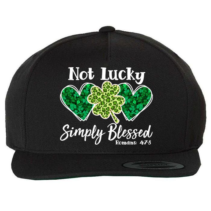 Cute St Patricks Day Not Lucky Simply Blessed Romans 4: 7 8 Wool Snapback Cap