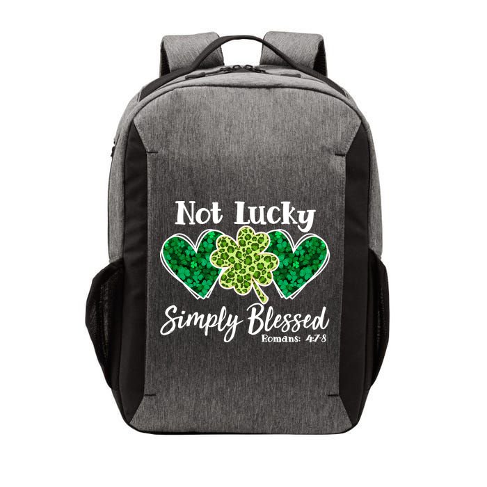 Cute St Patricks Day Not Lucky Simply Blessed Romans 4: 7 8 Vector Backpack