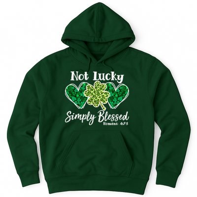 Cute St Patricks Day Not Lucky Simply Blessed Romans 4: 7 8 Hoodie