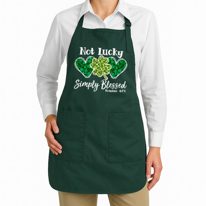 Cute St Patricks Day Not Lucky Simply Blessed Romans 4: 7 8 Apron