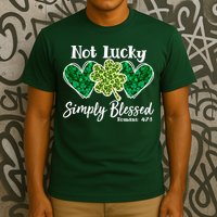Cute St Patricks Day Not Lucky Simply Blessed Romans 4: 7 8 T-Shirt
