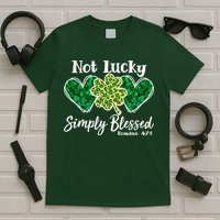 Cute St Patricks Day Not Lucky Simply Blessed Romans 4: 7 8 T-Shirt