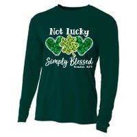 Cute St Patricks Day Not Lucky Simply Blessed Romans 4: 7 8 Cooling Performance Long Sleeve Crew