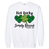 Cute St Patricks Day Not Lucky Simply Blessed Romans 4: 7 8 Garment-Dyed Sweatshirt