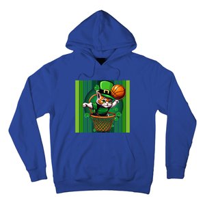 Cat St Patricks Day Basketball Lucky Clover Shamrock Gift Hoodie