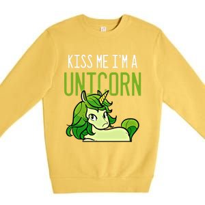 Cute St PatrickS Day Irish American Me I Am A Unicorn Gift Premium Crewneck Sweatshirt