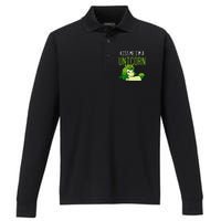 Cute St PatrickS Day Irish American Me I Am A Unicorn Gift Performance Long Sleeve Polo