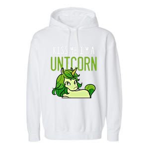 Cute St PatrickS Day Irish American Me I Am A Unicorn Gift Garment-Dyed Fleece Hoodie