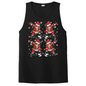 Christmas Soccer Player Sport Lover Santa Hat Xmas Pajamas PosiCharge Competitor Tank