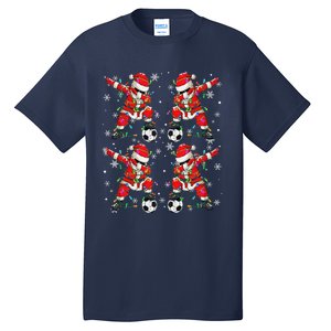 Christmas Soccer Player Sport Lover Santa Hat Xmas Pajamas Tall T-Shirt