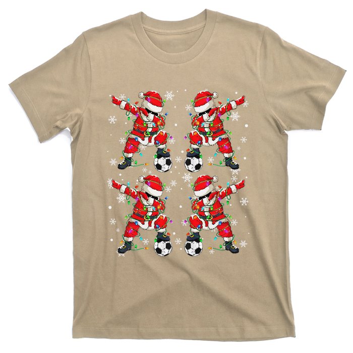 Christmas Soccer Player Sport Lover Santa Hat Xmas Pajamas T-Shirt