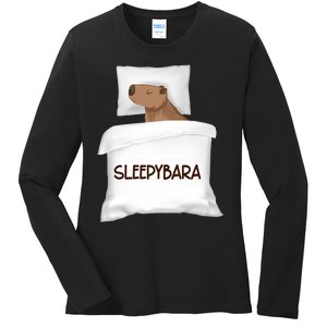 Capybara Sleep Pajamas Nightgown Sleepybara Rodents Ladies Long Sleeve Shirt