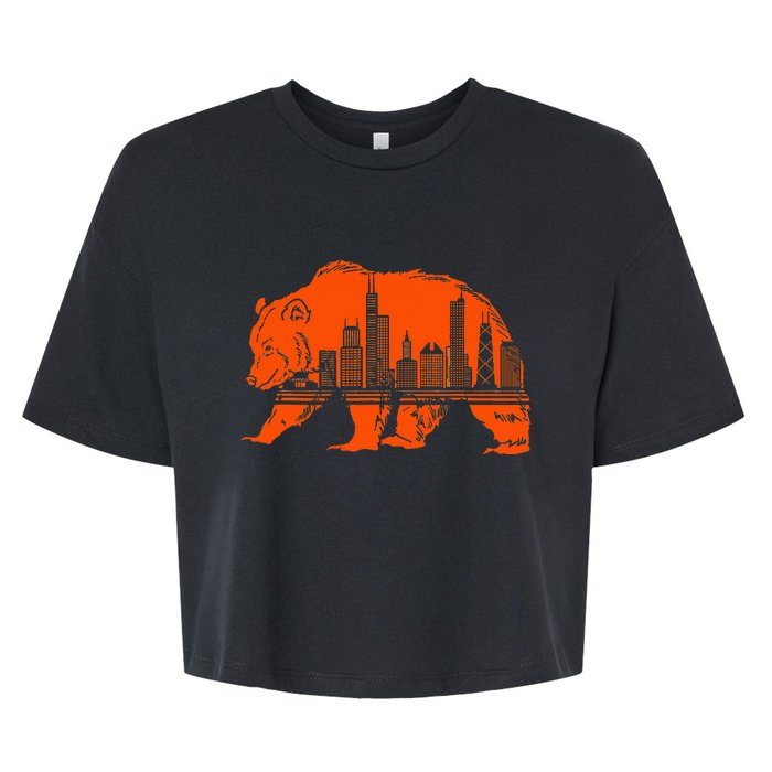 Chicago Skyline Pride Celebrate Illinois Downtown Bella+Canvas Jersey Crop Tee