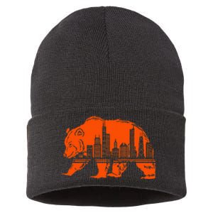 Chicago Skyline Pride Celebrate Illinois Downtown Sustainable Knit Beanie