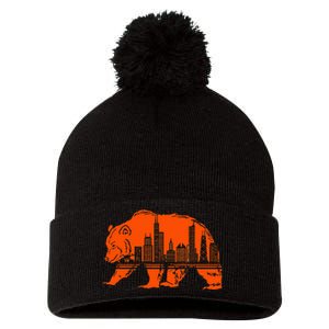 Chicago Skyline Pride Celebrate Illinois Downtown Pom Pom 12in Knit Beanie