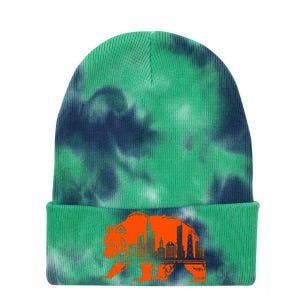 Chicago Skyline Pride Celebrate Illinois Downtown Tie Dye 12in Knit Beanie