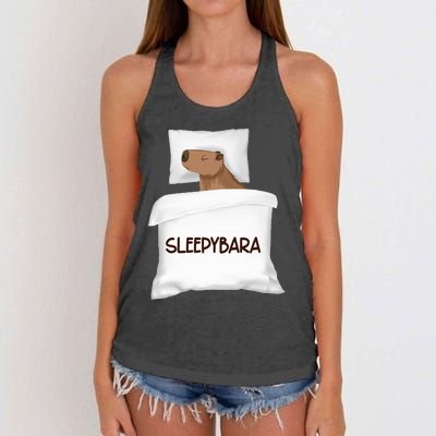 Capybara Sleep Pajamas Nightgown Sleepybara Rodents Women's Knotted Racerback Tank