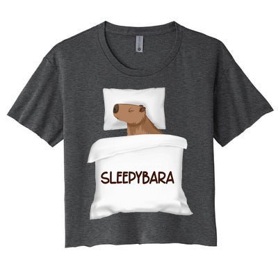 Capybara Sleep Pajamas Nightgown Sleepybara Rodents Women's Crop Top Tee