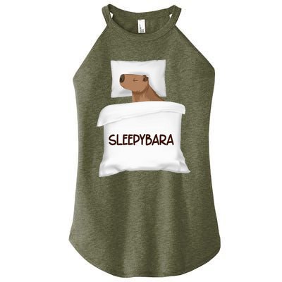 Capybara Sleep Pajamas Nightgown Sleepybara Rodents Women’s Perfect Tri Rocker Tank