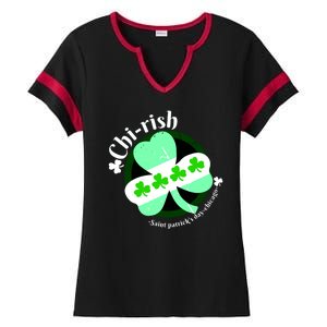 ChiRish St. Patrick's Day Chicago Irish Clover Ladies Halftime Notch Neck Tee