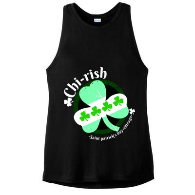 ChiRish St. Patrick's Day Chicago Irish Clover Ladies PosiCharge Tri-Blend Wicking Tank