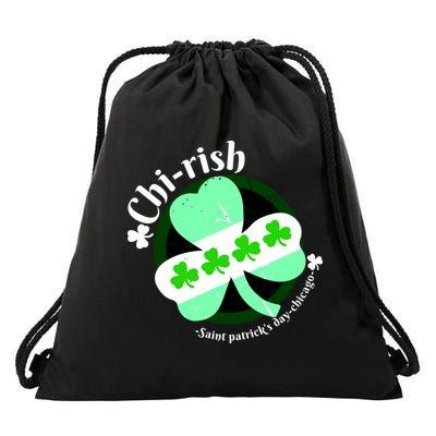 ChiRish St. Patrick's Day Chicago Irish Clover Drawstring Bag