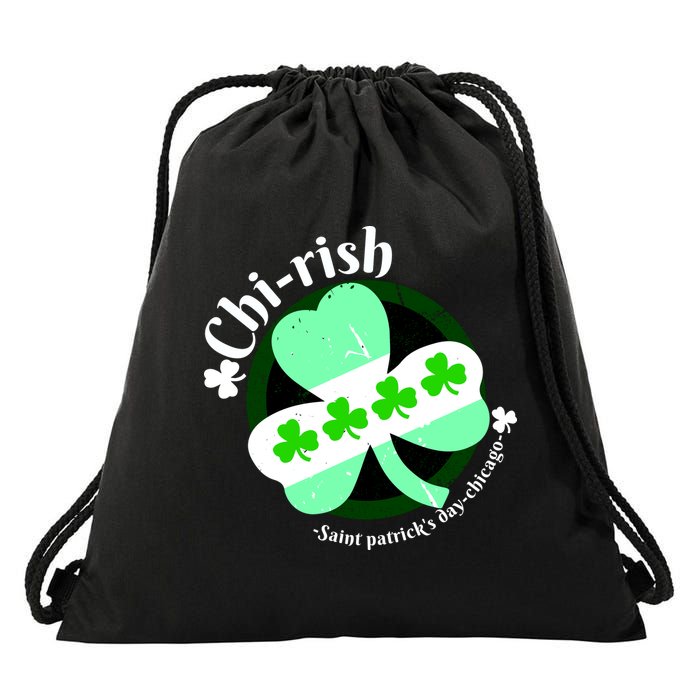 ChiRish St. Patrick's Day Chicago Irish Clover Drawstring Bag