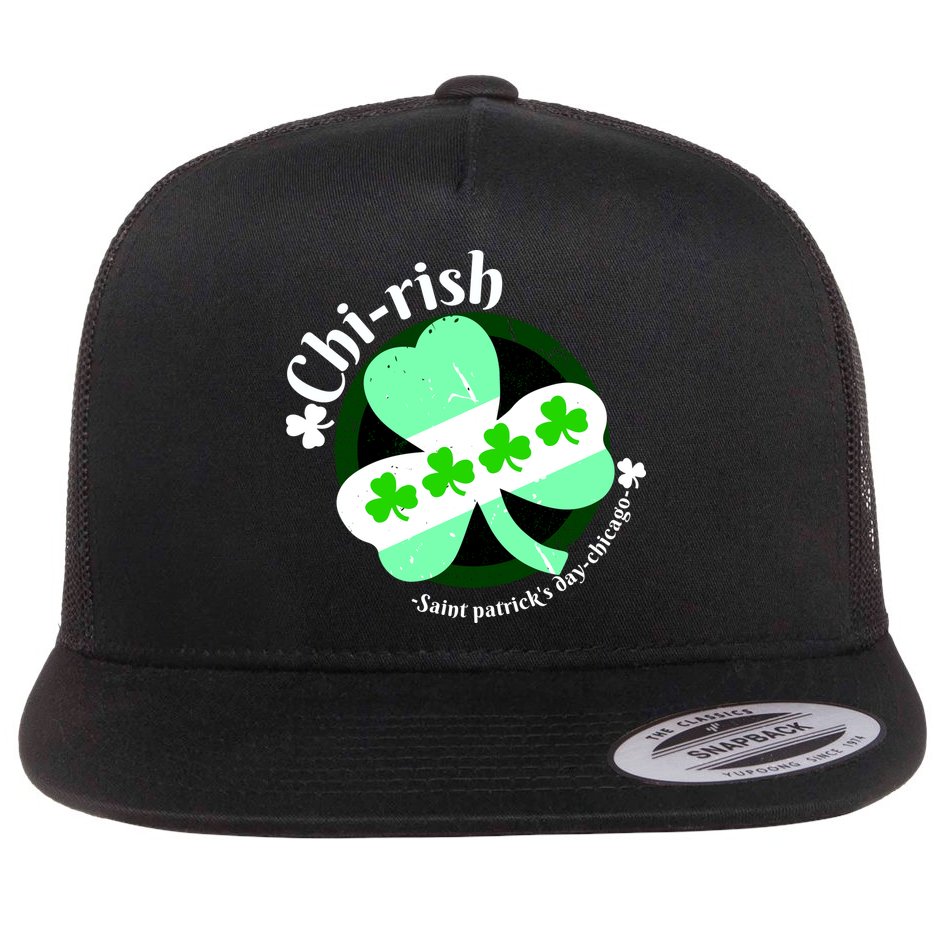 ChiRish St. Patrick's Day Chicago Irish Clover Flat Bill Trucker Hat