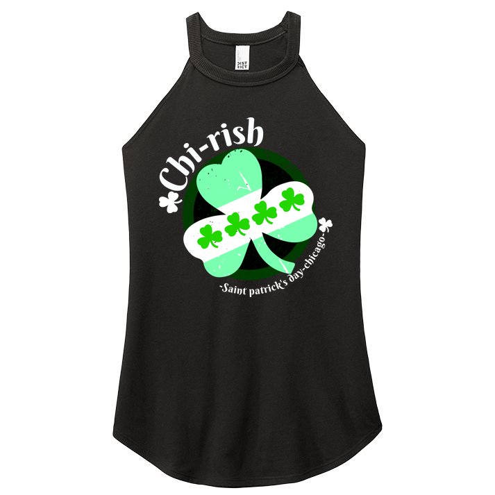 ChiRish St. Patrick's Day Chicago Irish Clover Women's Perfect Tri Rocker Tank