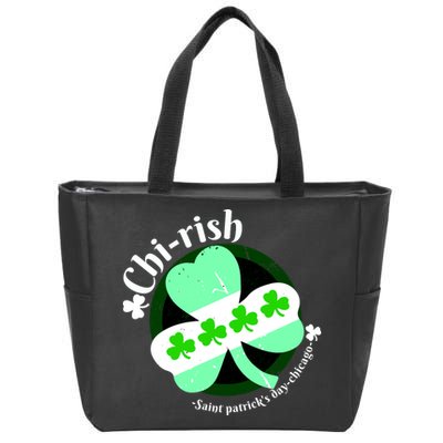 ChiRish St. Patrick's Day Chicago Irish Clover Zip Tote Bag