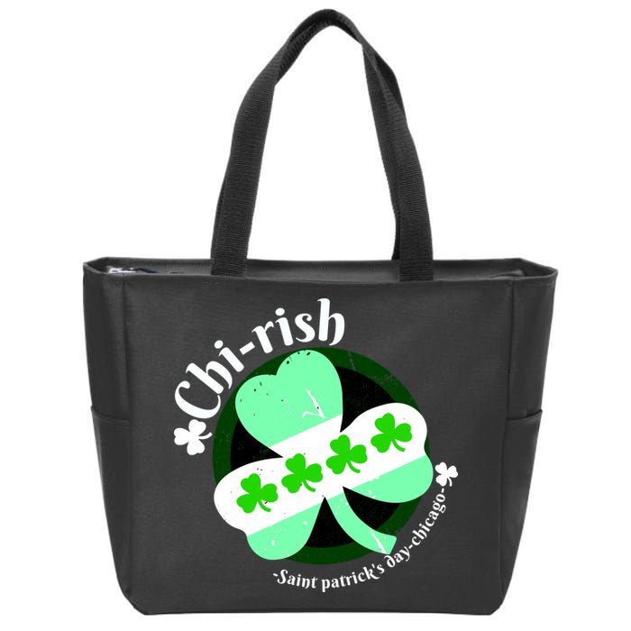 ChiRish St. Patrick's Day Chicago Irish Clover Zip Tote Bag