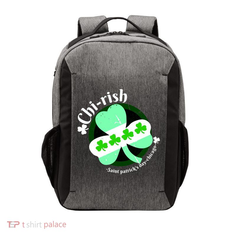 ChiRish St. Patrick's Day Chicago Irish Clover Vector Backpack