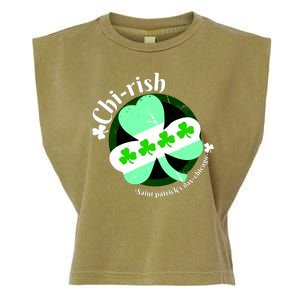 ChiRish St. Patrick's Day Chicago Irish Clover Garment-Dyed Women's Muscle Tee