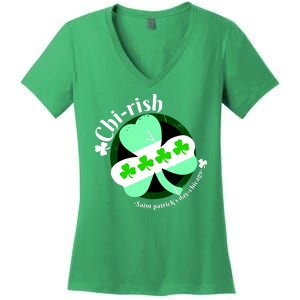 ChiRish St. Patrick's Day Chicago Irish Clover Women's V-Neck T-Shirt