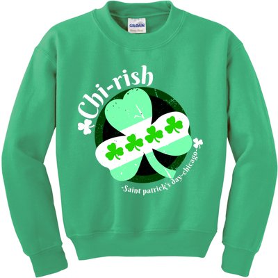 ChiRish St. Patrick's Day Chicago Irish Clover Kids Sweatshirt
