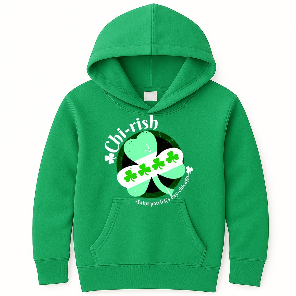 ChiRish St. Patrick's Day Chicago Irish Clover Kids Hoodie