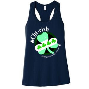 ChiRish St. Patrick's Day Chicago Irish Clover Women's Racerback Tank