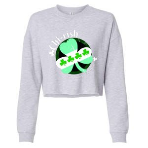 ChiRish St. Patrick's Day Chicago Irish Clover Cropped Pullover Crew