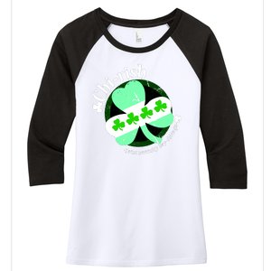 ChiRish St. Patrick's Day Chicago Irish Clover Women's Tri-Blend 3/4-Sleeve Raglan Shirt