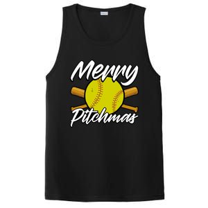 Christmas Softball Player Santa Claus Xmas Day Sport Cute Gift PosiCharge Competitor Tank