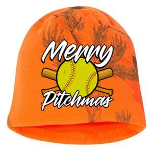 Christmas Softball Player Santa Claus Xmas Day Sport Cute Gift Kati - Camo Knit Beanie