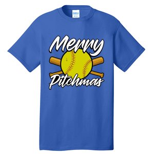 Christmas Softball Player Santa Claus Xmas Day Sport Cute Gift Tall T-Shirt