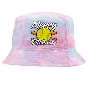 Christmas Softball Player Santa Claus Xmas Day Sport Cute Gift Tie-Dyed Bucket Hat