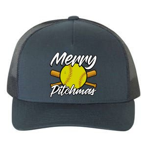 Christmas Softball Player Santa Claus Xmas Day Sport Cute Gift Yupoong Adult 5-Panel Trucker Hat