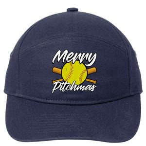 Christmas Softball Player Santa Claus Xmas Day Sport Cute Gift 7-Panel Snapback Hat