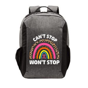 Can't Stop Pi Won't Stop Math Pi Day Teacher Leopard Rainbow Vector Backpack