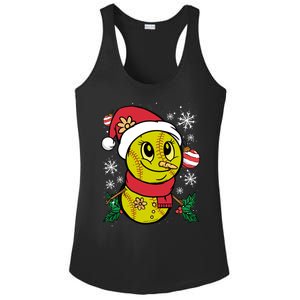 Christmas Softball Player Santa Claus Xmas Day Sport Gift Ladies PosiCharge Competitor Racerback Tank