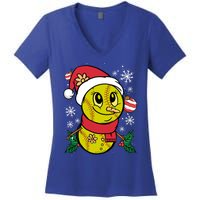 Christmas Softball Player Santa Claus Xmas Day Sport Gift Women's V-Neck T-Shirt