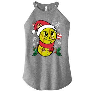 Christmas Softball Player Santa Claus Xmas Day Sport Gift Women's Perfect Tri Rocker Tank